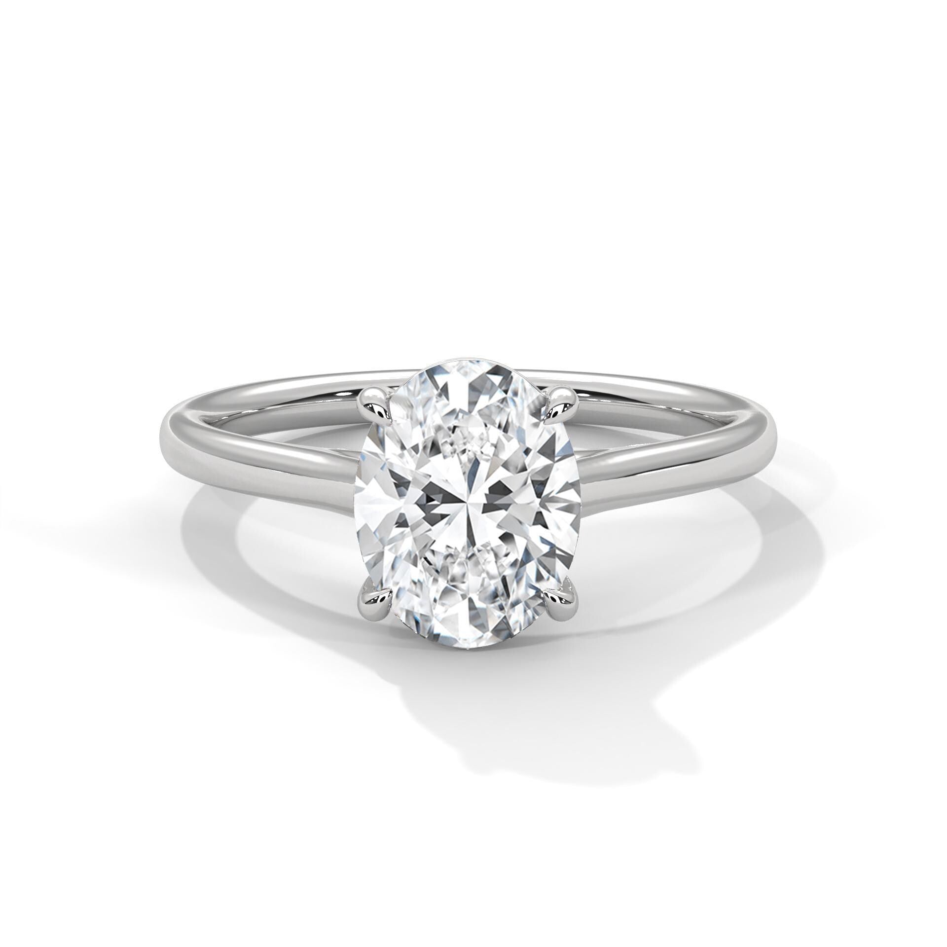 Lab Grown Diamond Oval Solitaire Engagement Ring