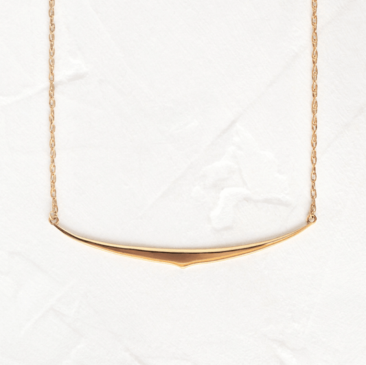 Dainty Gold Necklace For Women, Arc Shape Necklace