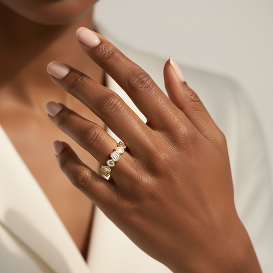 Empress Multi Shape Moissanite Diamond Eternity Ring