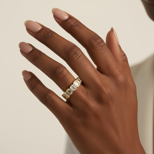 Grand Frame Emerald Cut Lab Grown Diamond Eternity Ring