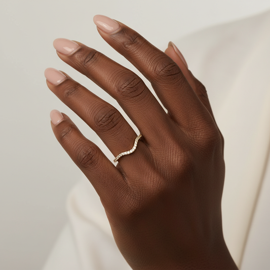 Whisper V Lab Grown Diamond Curved Band