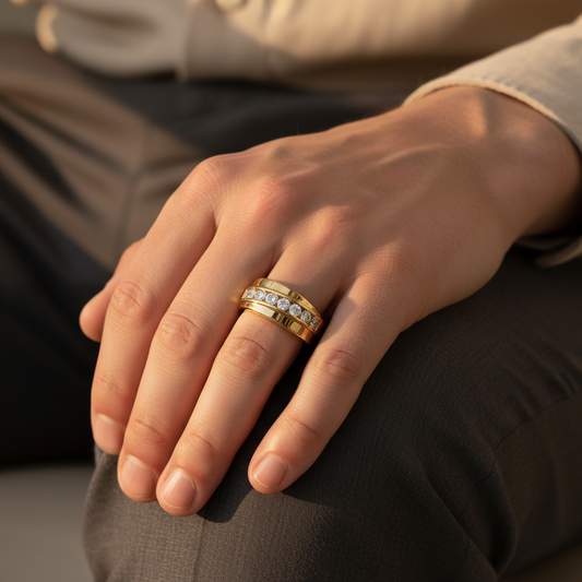 Sovereign Row Lab Grown Diamond Gold Wedding Band