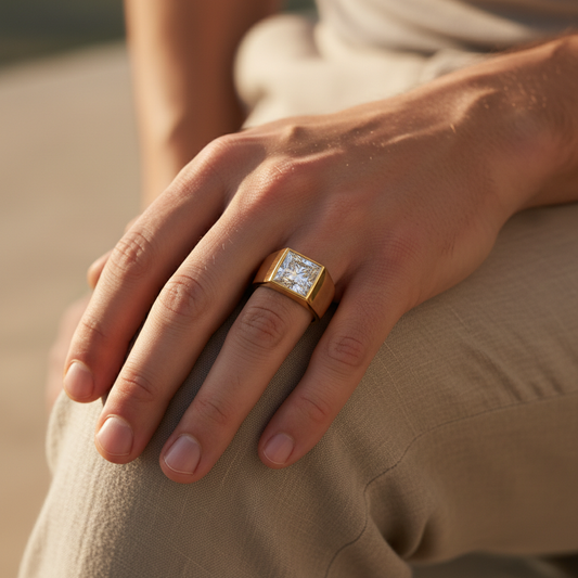 Imperial Princess Cut Lab Grown Diamond Gold Ring