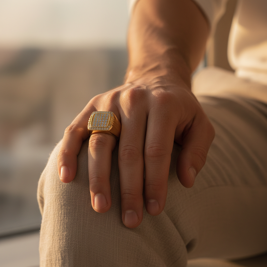 Monarch Ice Lab Grown Diamond Square Signet Ring