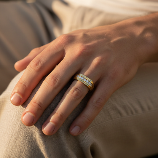 Noble Row Channel Lab Grown Diamond Gold Ring