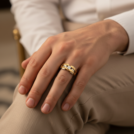 Veltrix Round Lab Grown Diamond Two-Tone Gold Luxury Ring