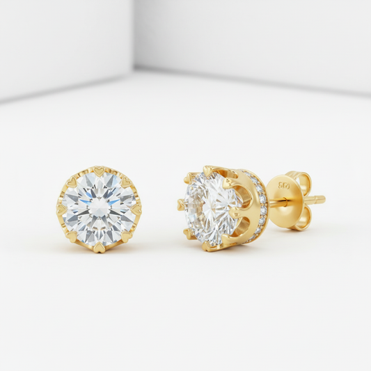 Heart Tip Prong Lab Grown Diamond Stud Earrings