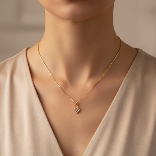 Royal Curve Lab Grown Diamond Square Pendant