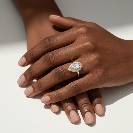 Pear Cut Moissanite Channel Setting Wedding Ring (Copy)