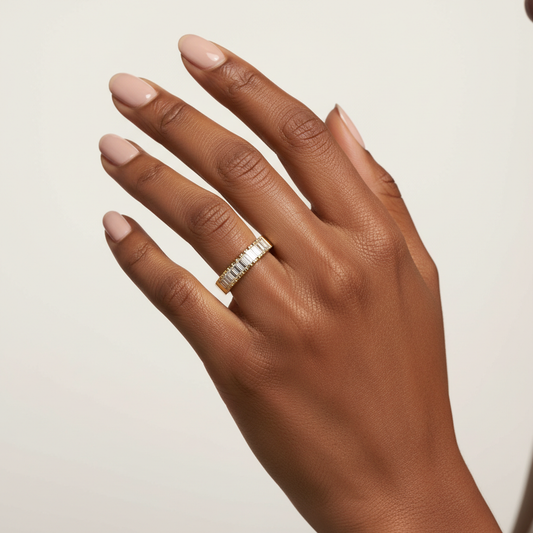 Dynasty Edge Baguette Moissanite Diamond Band