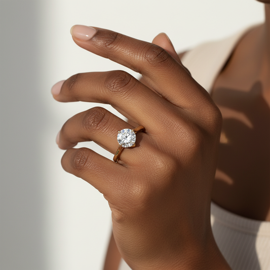 Round Cut 1.50 CT Moissanite Diamond Engagement Ring in 4-Prong Setting