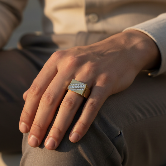 Orion Moissanite Diamond Line Gold Luxury Ring