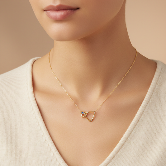 Interlocking Triangle Moissanite Diamond Pendant Necklace