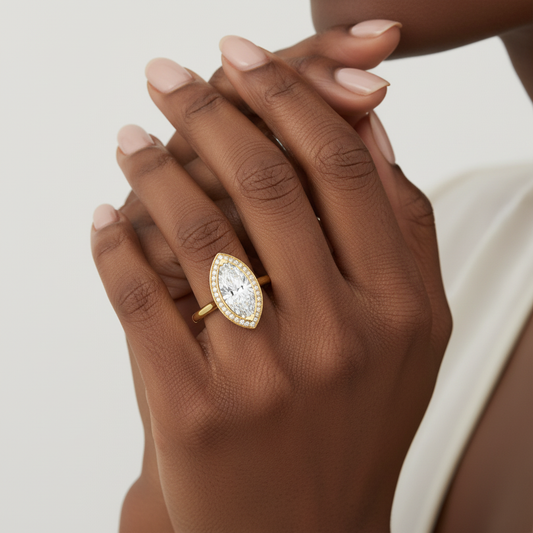 Marquise Cut Lab Grown Diamond Channel Set Bridal Ring