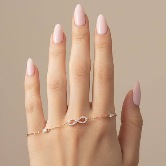 Delicate Infinity Lab Grown Diamond Chain Bracelet