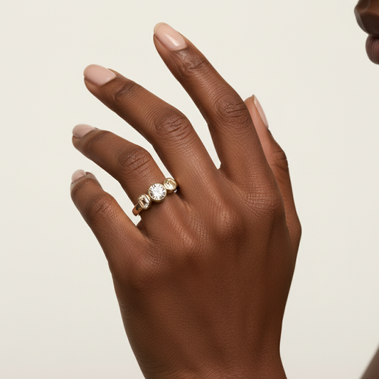 Round, Oval & Emerald Cut Lab Grown Sapphire Diamond Ring