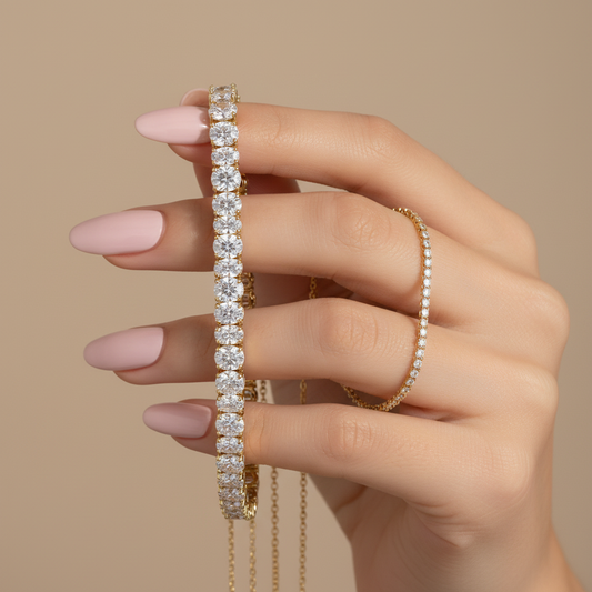Oval Cut Lab-Grown Diamond Tennis Bracelet
