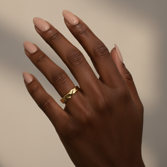 Matte Melted Gold Organic Texture Band