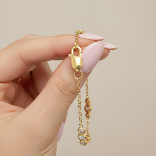 Classic Bezel Round Cut Lab Grown Diamond Bracelet