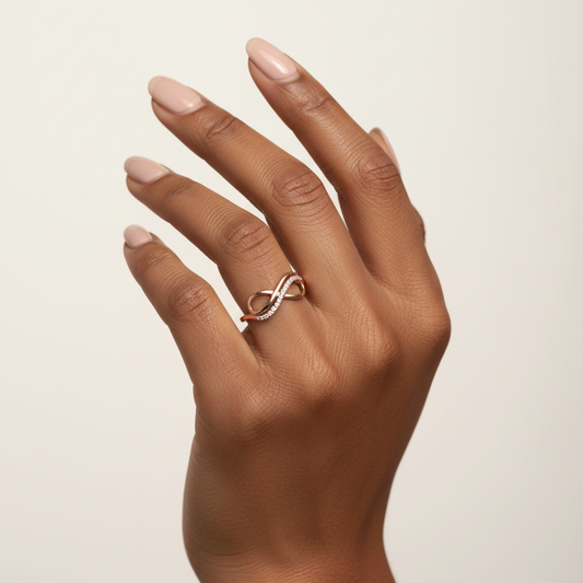 Round Cut Lab Grown Diamond Infinity Ring