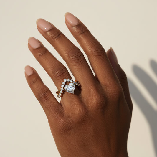 Heart And Round Moissanite Classic Solitaire Ring