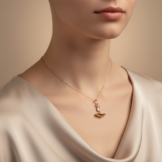 Golden Drizzle Lab Grown Diamond Umbrella Pendant