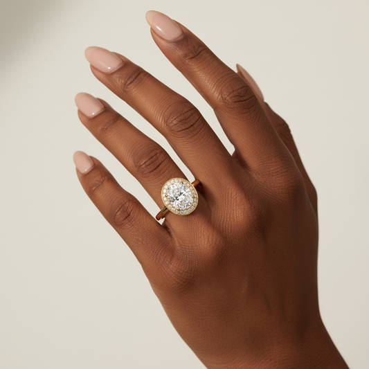 Oval Cut Lab Grown Channel Set Bridal Ring