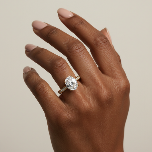 1.00 CT. Oval Cut Moissanite Diamond Channel Set Engagement Ring