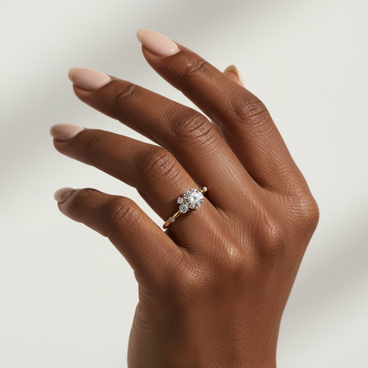 Round Cut Moissanite Diamond VVS Elegance Ring