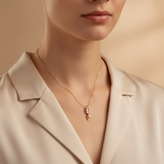 Royal Wave Sparkle Moissanite Diamond Necklace