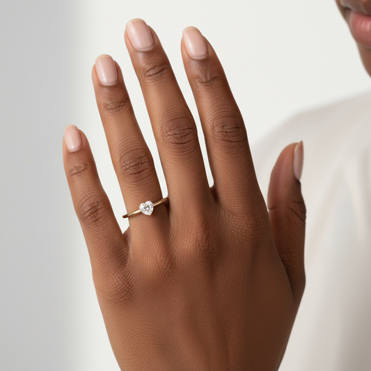 Heart Cut Moissanite Solitaire Engagement Ring