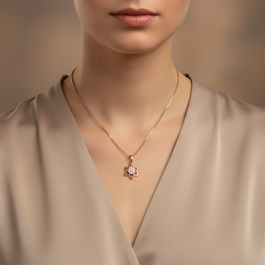 Elegant Blossom Moissanite Diamond Pendant Necklace