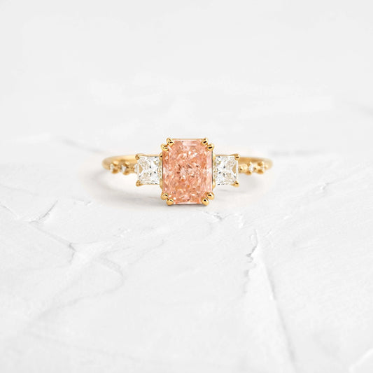Turning Point Pink Diamond Wedding Ring - 4ct in 18k Yellow Gold
