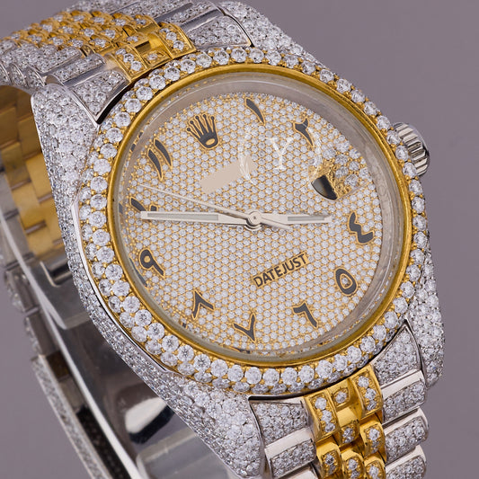 arabic dial moissanite watch