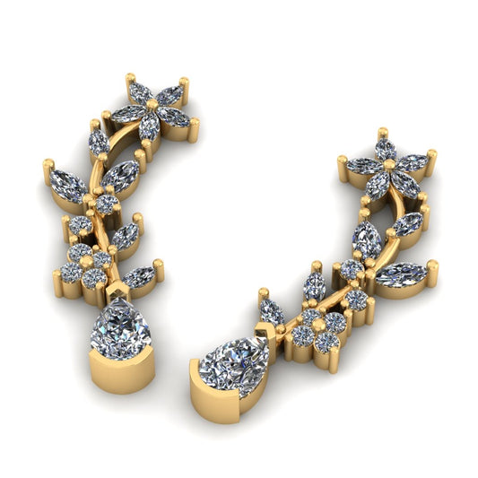 14kt white gold earring with lab grown diamond