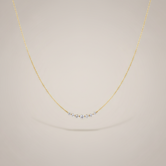 Luna Spark Lab Grown Diamond Bar Necklace in Gold