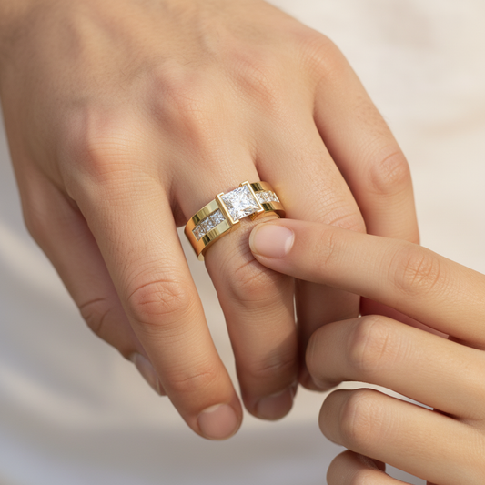 Royal Princess Cut Lab Grown Diamond Engagement Ring