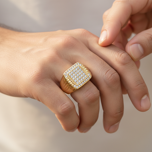 Monarch Ice Lab Grown Diamond Square Signet Ring