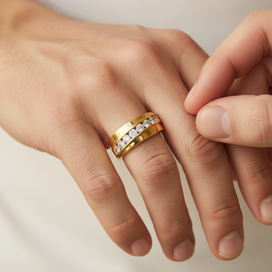 Sovereign Row Lab Grown Diamond Gold Wedding Band