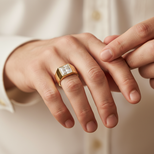 Imperial Princess Cut Lab Grown Diamond Gold Ring