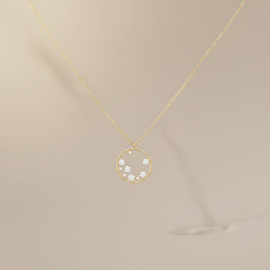 Midnight Sky Lab Grown Diamond Circle Pendant Necklace