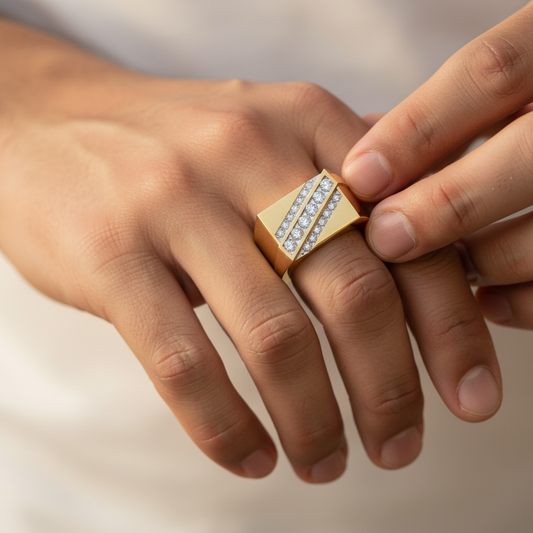 Orion Moissanite Diamond Line Gold Luxury Ring