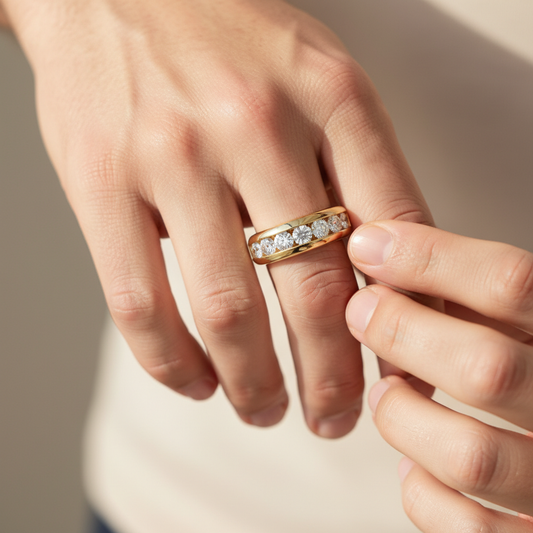 Eternal Glow Channel Set Moissanite Diamond Band