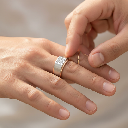 Premium Two Tone Gold Princess Lab Grown Diamond Cluster Ring (Copy)