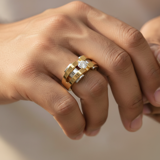 Veltrix Round Lab Grown Diamond Two-Tone Gold Luxury Ring