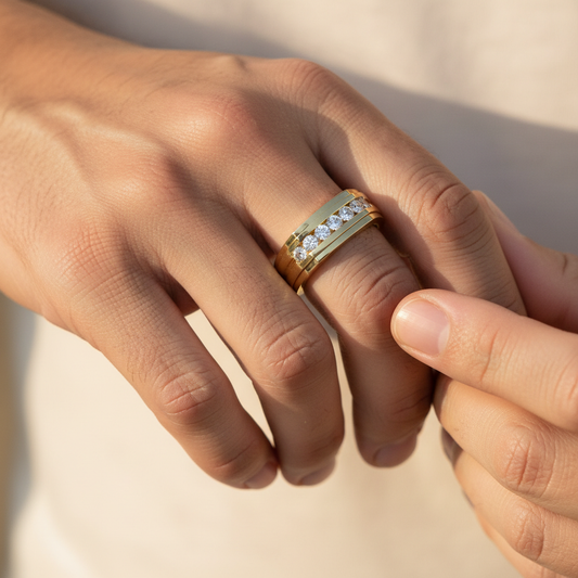 Noble Row Channel Lab Grown Diamond Gold Ring