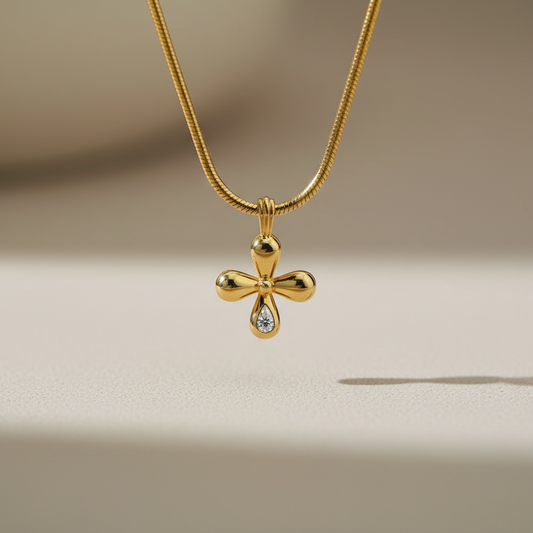 Petite Floral Moissanite Diamond Pendant Necklace
