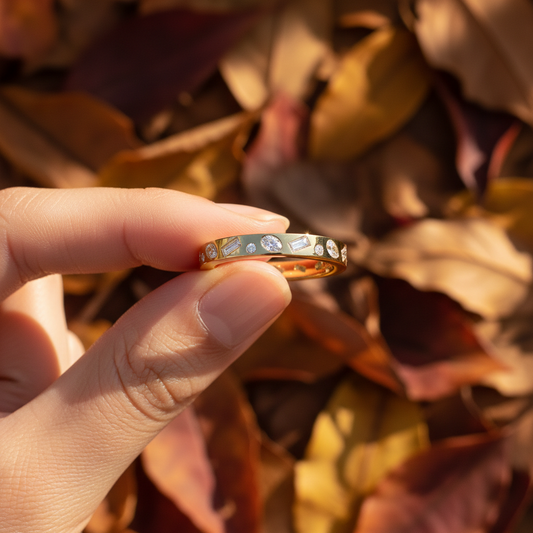 Flush Set Lab Grown Multi Shape Diamond Band