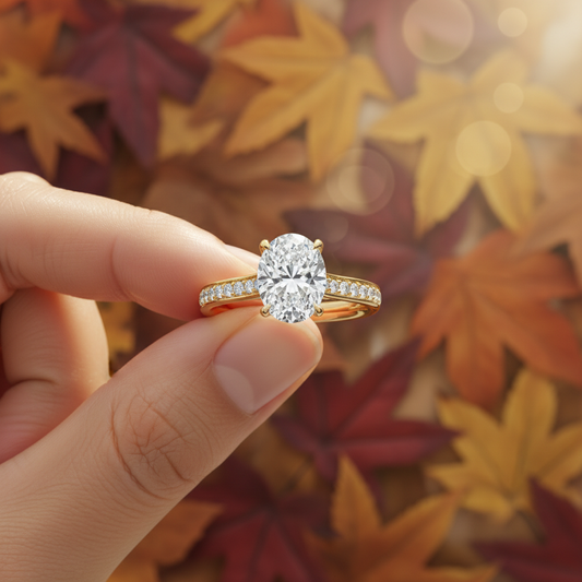 1.00 CT. Oval Cut Moissanite Diamond Channel Set Engagement Ring