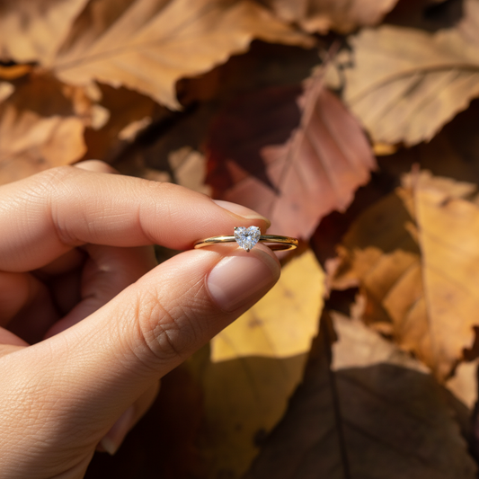 Heart Cut Moissanite Solitaire Engagement Ring